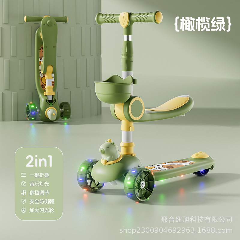 Picture of Children's Scooter Manufacturer 1-3-6-8 Years Old Three-In-One Sit-On Scooter for Girls and Boys Baby Scooter