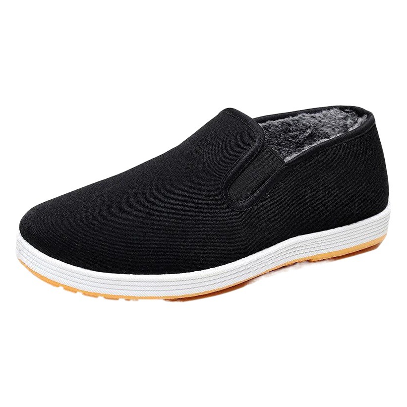 Old Beijing Cloth Shoes Men's Cotton Shoes fleece-lined Thickened Warm Men's Cotton Shoes Faux Rabbit Velvet Beef Sole Work Shoes
