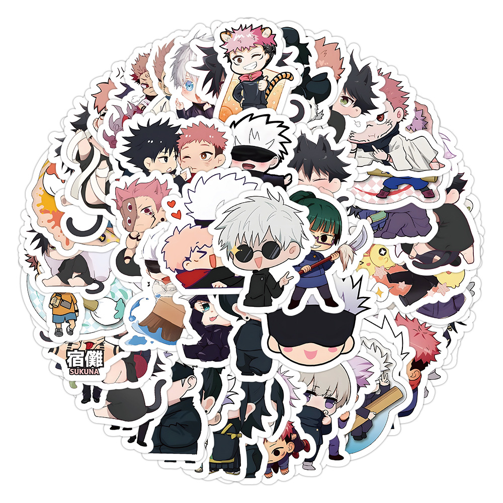 Picture of 60 pieces of Riman Q version spell back to war stickers knotweed you Ren Fu Black Hui five Enlightenment Xia Youjie ins waterproof stickers