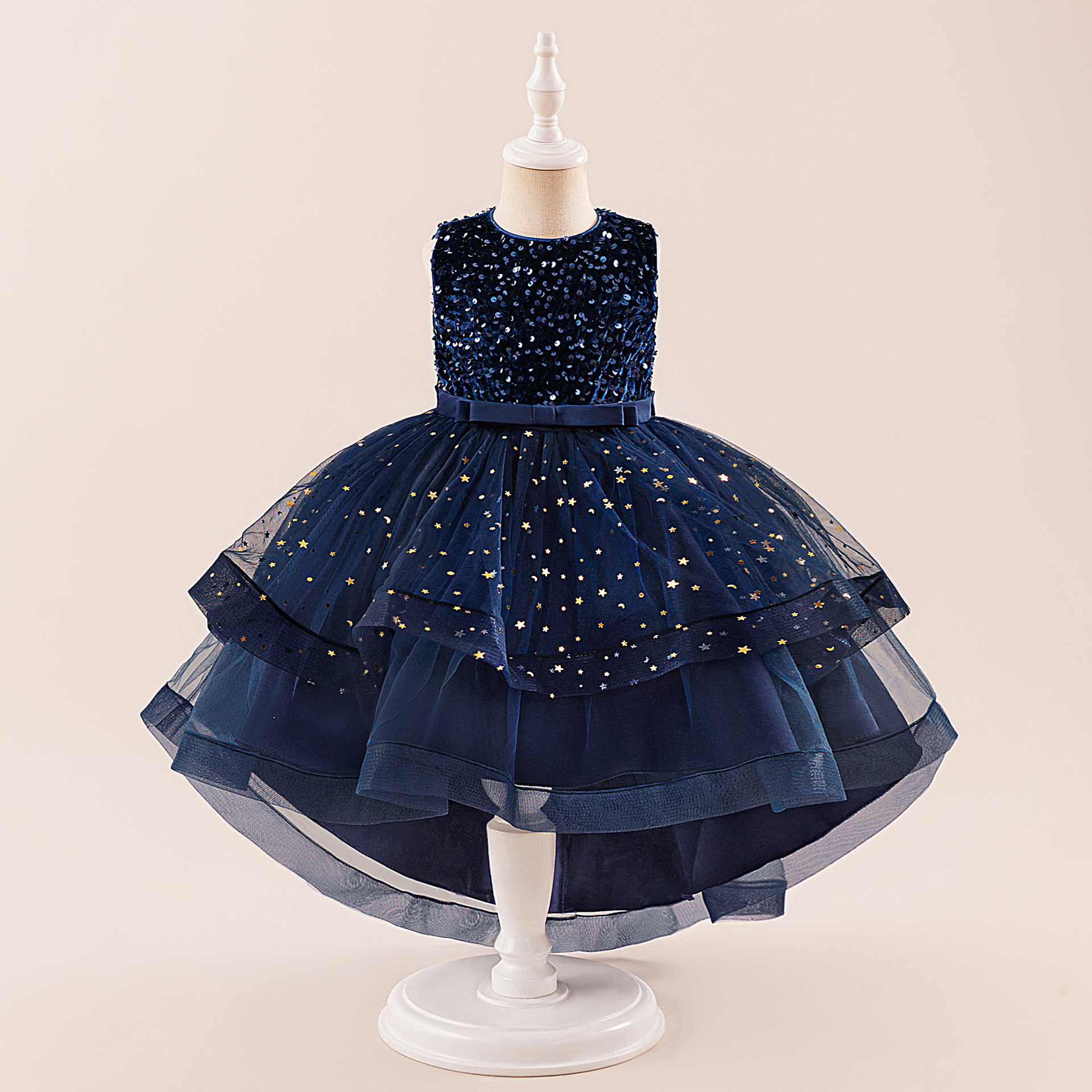 Picture of Cross-Border Girls' Dress Princess Dress European and American Sequined Flower Girl Fluffy Tail Skirt Children's Catwalk Stage Performance Clothing