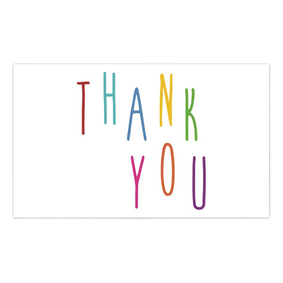 50 sheets/pack White simple thank you card coated paper business card gift packaging decorative card English mini thank you card