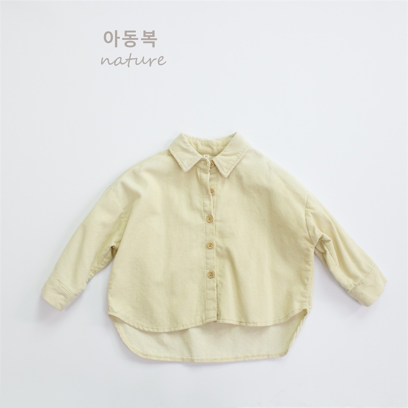 Picture of 2025 Spring Children's Shirt Class A Boys' Shirt Korean Style Joker Lapel Corduroy Girls' Shirt Wholesale