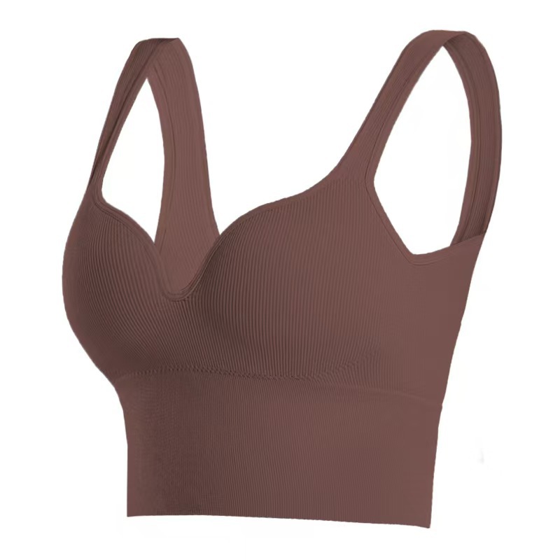 Picture of 3D Seamless Sports Bra Underwear Women's Summer High Strength Shockproof Beauty Back Fixed Chest Pad Vest Integrated Fitness Cross-Border