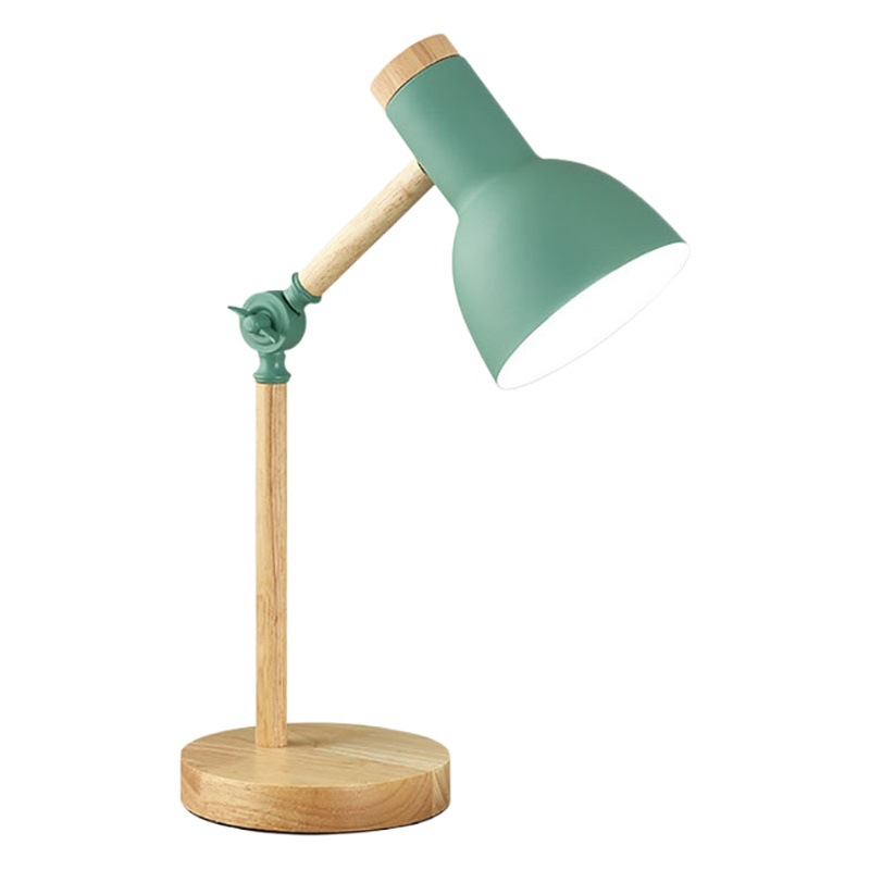Nordic desk lamp eye protection bedroom desk College student dormitory simple bedroom bedside lamp girl macaron wooden head lamp