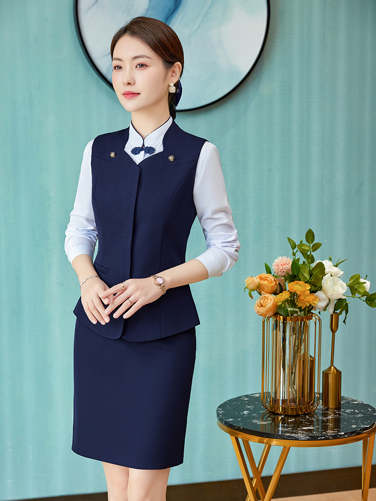 Picture of Professional vest suit female customer service Foreman tooling new fashion stewardess uniform hotel front desk work clothes customized