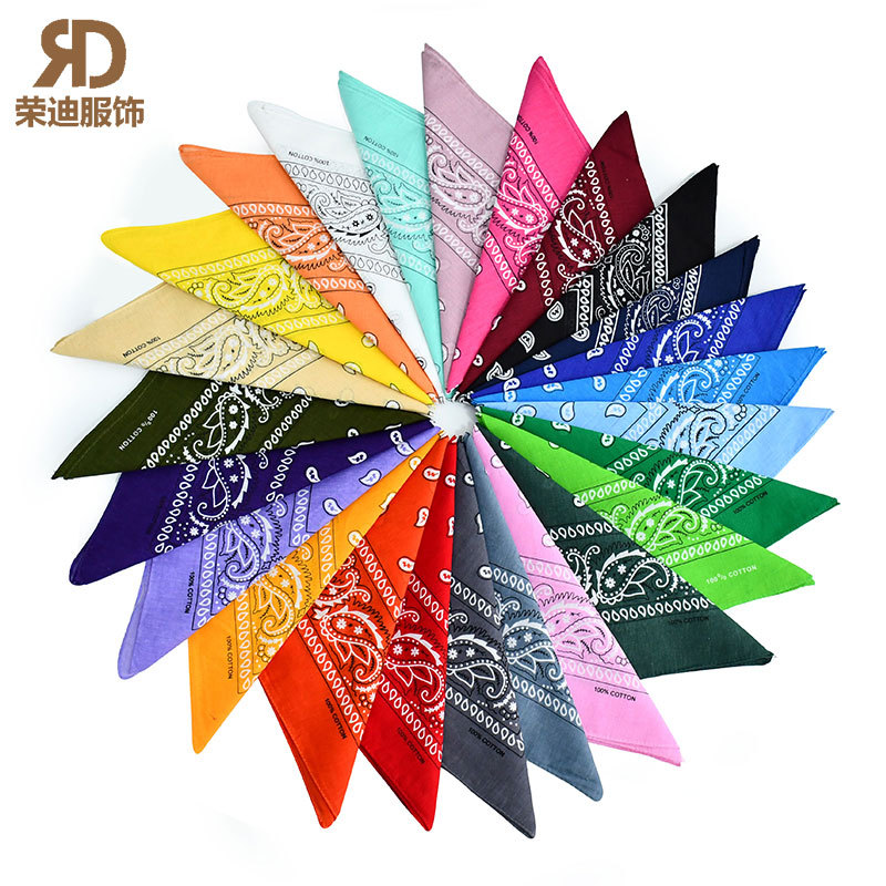 Picture of Factory Wholesale European and American Cashew Flower Square Scarf Outdoor Sports Cycling Hip-Hop Spot Pure Cotton Insect Printed Headscarf