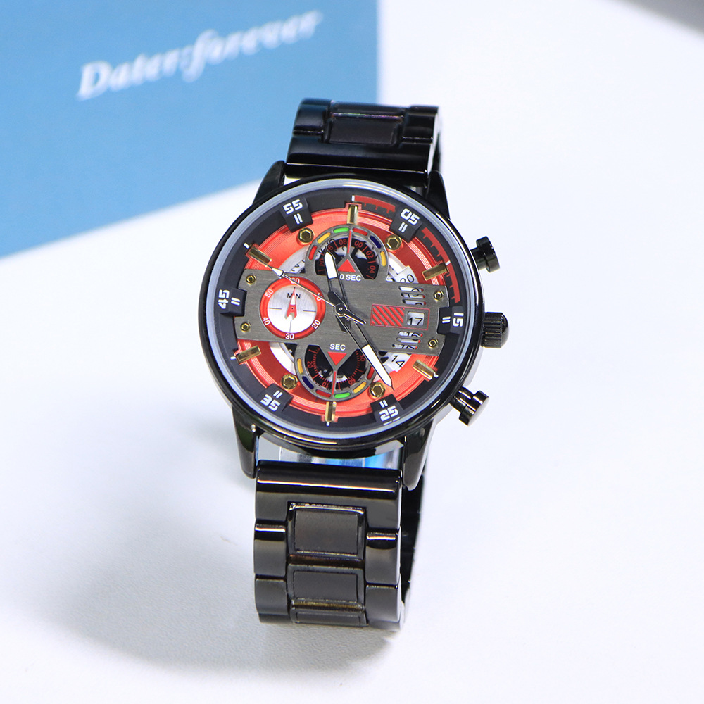 New men's multifunctional sports watch dual time zone waterproof luminous quartz watch wooden watch support a generation of hair