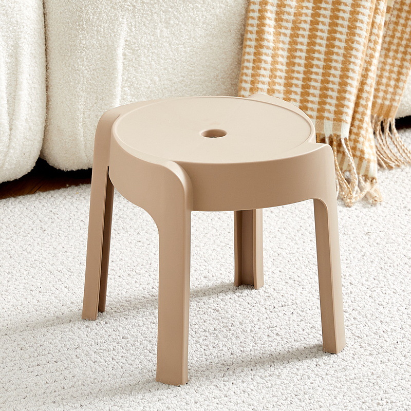 Picture of High Mature Plastic Stool Thickened Square Circle Backrest Home Dining Table Plastic Stool Dengzi Windmill Simple Bench Nordic Living Room