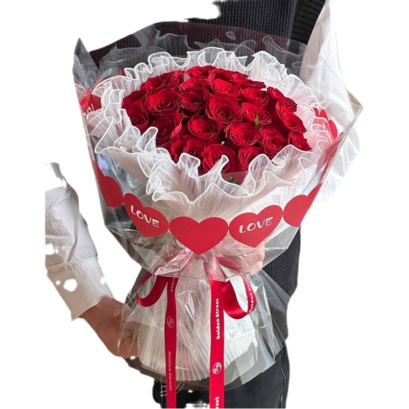 Heart to heart opp film series flowers bouquet thickened outer lining wrapping paper florist floral waterproof material materials