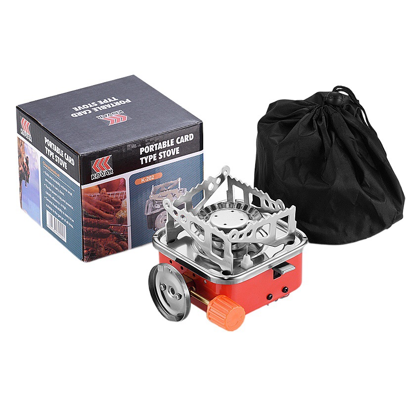 Picture of Outdoor Mini small square stove gas stove portable folding card stove camping stove picnic kettle cooker