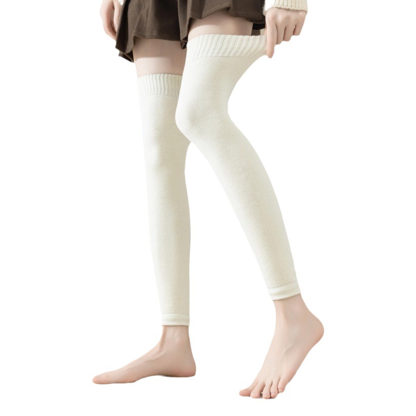 Warm Socks Pit Cold Terry Brushed Thickeneded Nine-Point Socks Old Cold Leg Over-The-Knee Thigh Socks Knee Pads Fleece-Lined