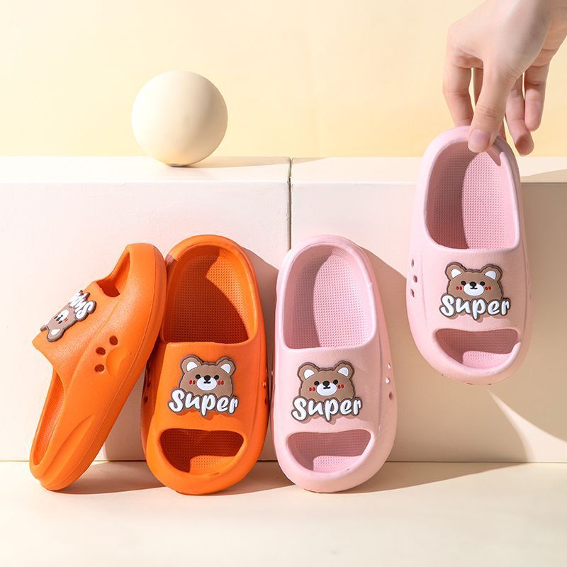 Children's Slippers Boys Shoes Non-Slip Soft-Sole Bear Girls Big Kids Baby Indoor Home Exterior Wear Sandals and Slippers EVA
