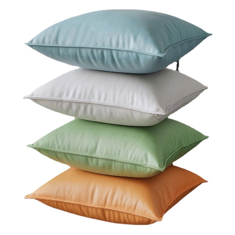 Technology Cloth Pillow, Accessible Luxury Retro Pebbled Imitation Leather Bedside Soft Bag Pillow, Office Cushion, Sofa Pillow Case
