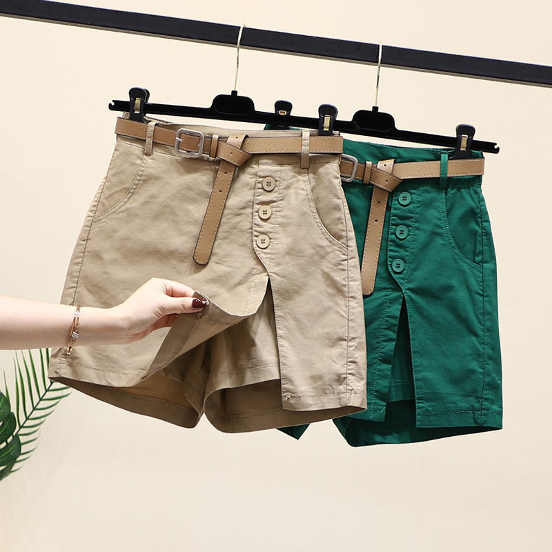 Cotton Casual Shorts Women's 2024 Summer New Arrival Korean Versatile Fashionable Slim A- Line Pants