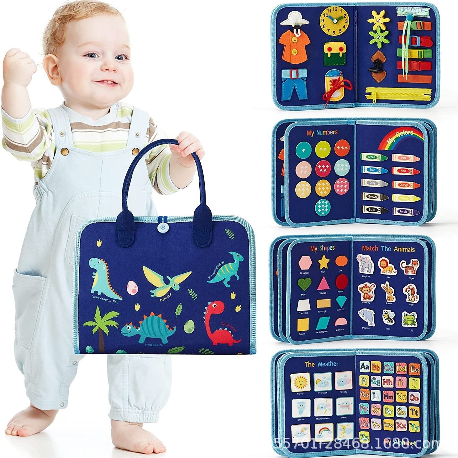 Felt Learning Board Cross-Border Busy Board Ce Cpc Educational Toys Amazon Early Education Felt Busy Board