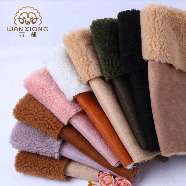 Local factory sells alpaca composite suede fabric children's clothing fur one-piece coat fabric lamb wool