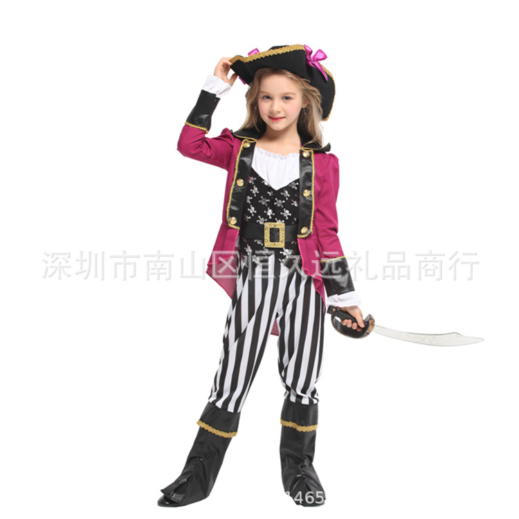 Halloween Children Pirate Stage Table Performance Costumes Masquerade Girls Little Pirate Costumes Costumes