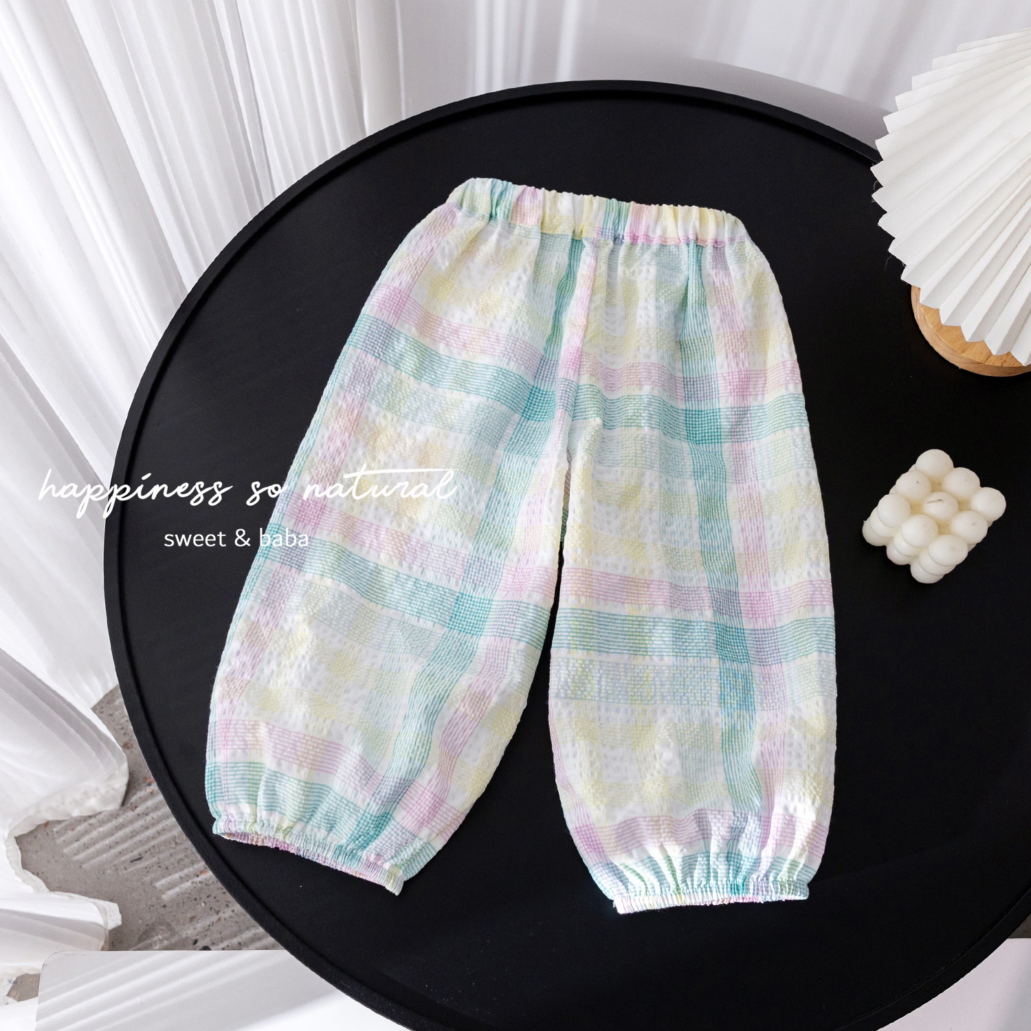 Picture of Girls' Summer New Arrival Fashionable Trousers Children's Western Style Casual Anti-mosquito Pants Female Baby Korean Style Plaid Bloomers Trendy