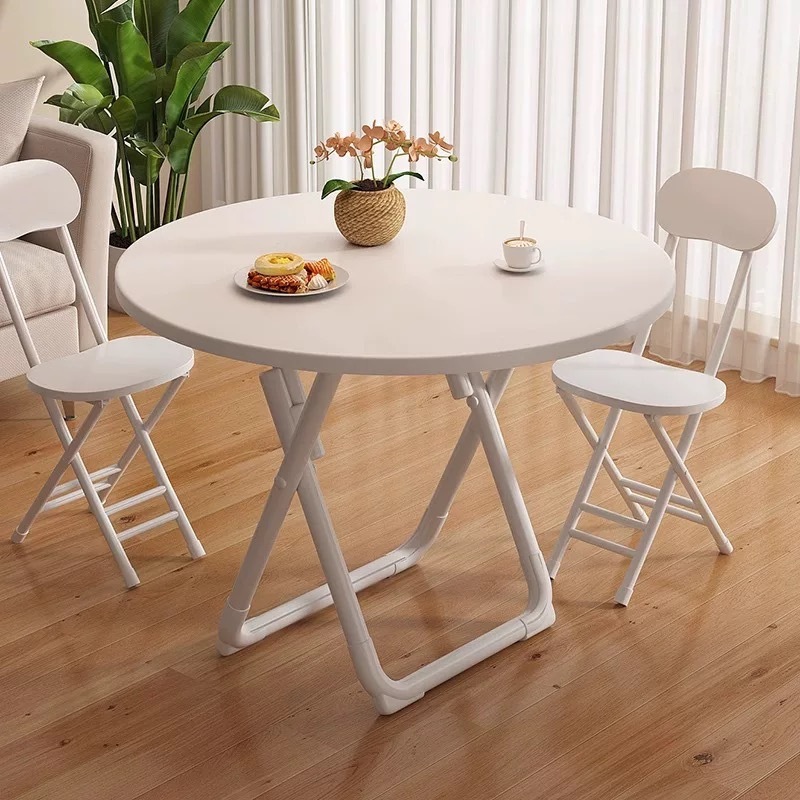 Source Folding Table Dining Table Home Outdoor Dining Square Table Balcony Round Table Portable Dining Table Simple Set Table and Chairs