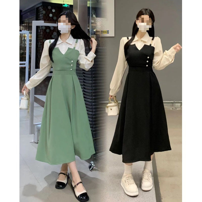 Fashionable and dignified and elegant dress new style A- line long dress for covering meat and showing figure