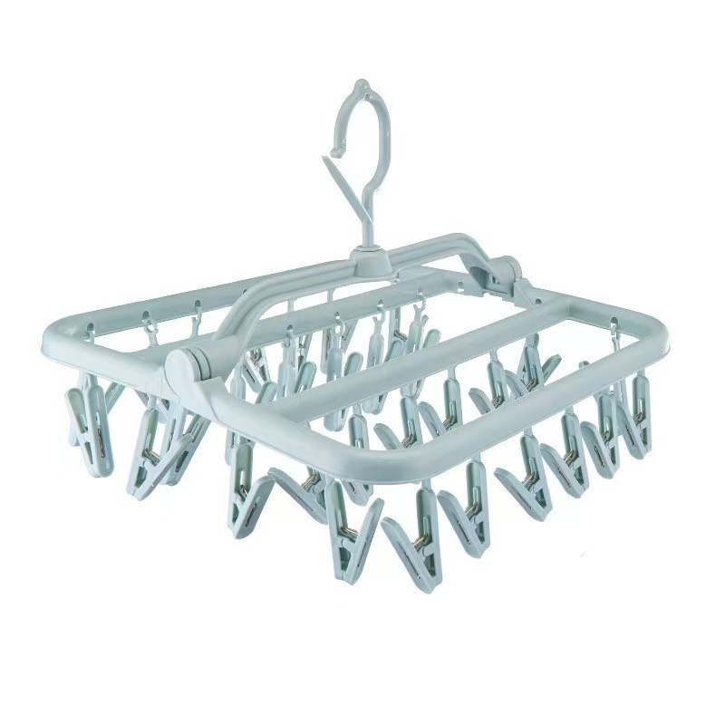 Picture of Thickened 32 Drying Rack Multifunctional Plastic Foldable Household Windproof Multi-clip Drying Rack Underwear Panties Socks