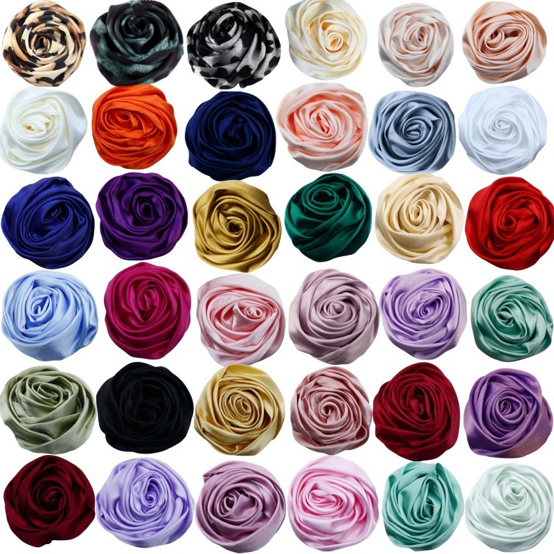 Hot 5.5CM Korean-style satin silk rose stereo flower bud diy hand-held flower jewelry cloth flower clothing accessories