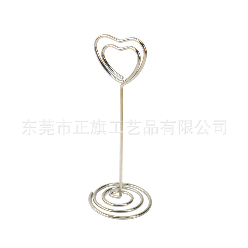 Picture of Amazon Hot Selling Creative Metal Card Holder Heart-Shaped Notes Holder Table Number Card Holders