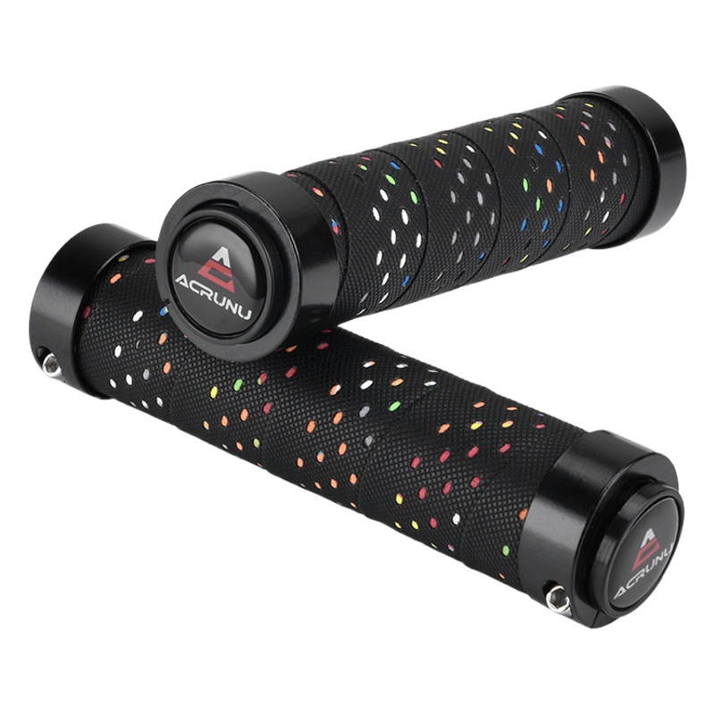 Acrunu Bicycle Handlebar Grips Mountain Bike Anti-Slip Locking Grips Cycling Bicycle Handlebar Grips Equipment Bilateral Locking