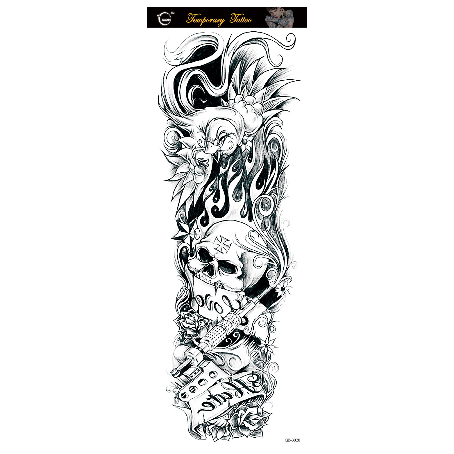 Picture of Large Flower Arm Tattoo Sticker Full Arm Waterproof Tattoo Temporary 400 Optional Full Arm Tattoo Sticker