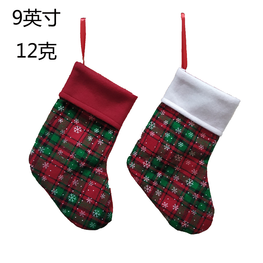 Picture of Amazon Cross Border Christmas Decoration Snowflake Plaid Christmas Small Socks Home Decoration Christmas Gift Socks