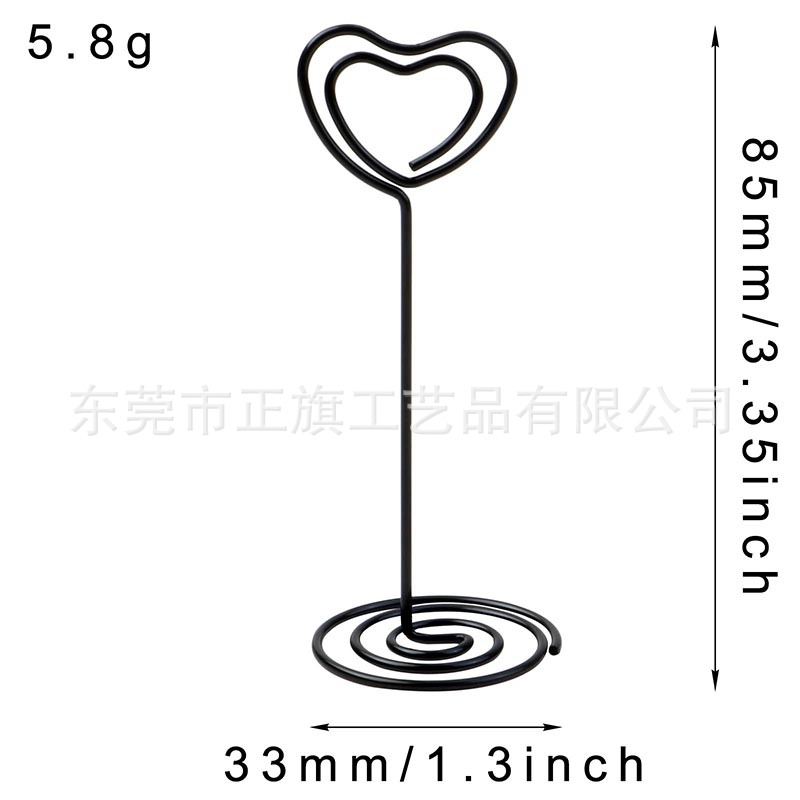 Picture of Amazon Hot Selling Creative Metal Card Holder Heart-Shaped Notes Holder Table Number Card Holders