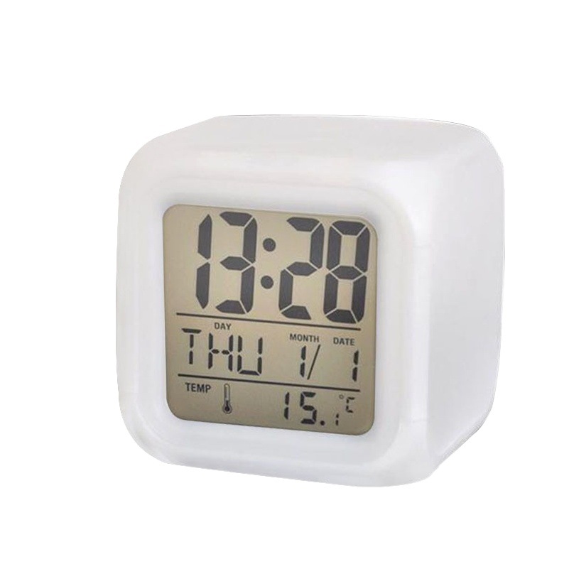 Special offer colorful color changing ten thousand years alarm clock luminous clock mute electronic clock cute small alarm clock lazy clock