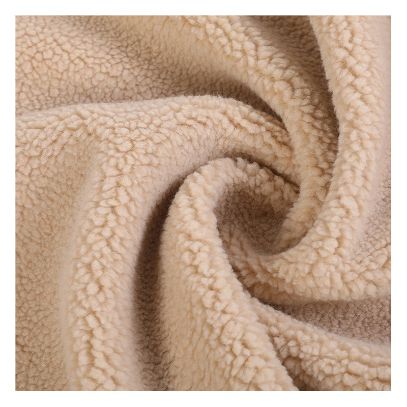 Lamb wool coat fabric 600g polyester lamb wool composite suede suede fur one fabric