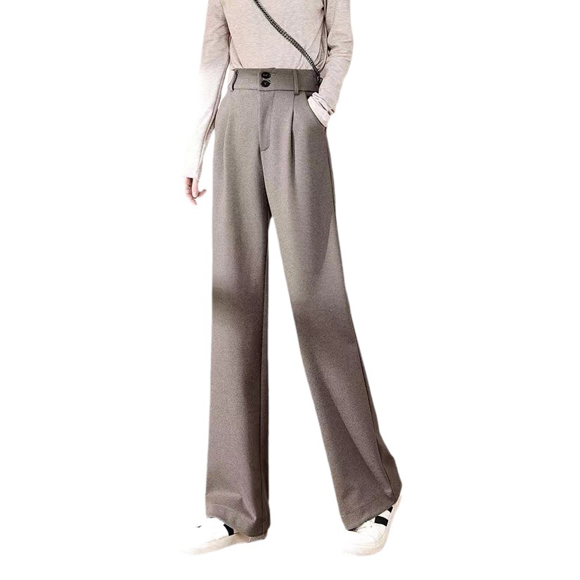 Suit Woolen Wide-leg Pants Women's 2023 Autumn and Winter New Straight Tube Loose Small Thickened Dosing Casual Floor-mopping Pants