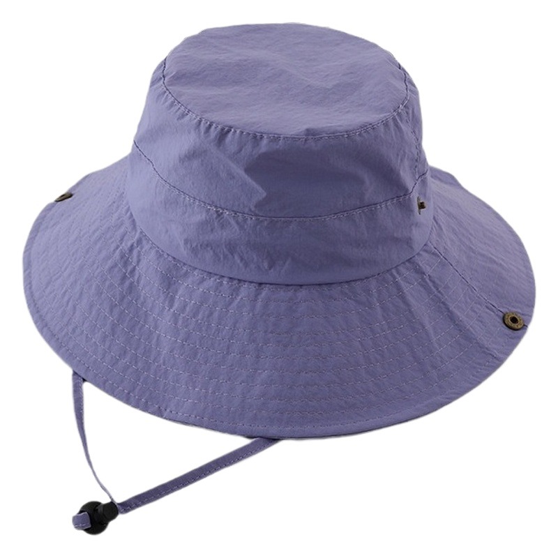Children's solid color big brim hat summer thin sun-proof fisherman hat outdoor mountaineering sun-proof hat parent-child fisherman hat