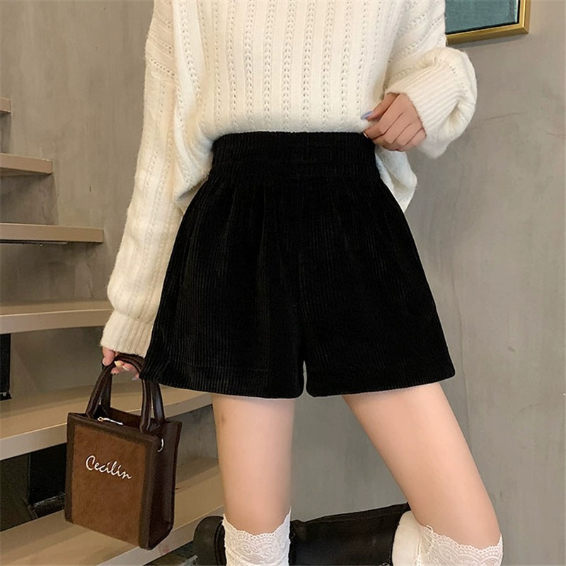 Slit Fashionable Bottoming Shorts for Women, High Waist, Flesh-Covering, Slimming Look Casual Pants, Autumn and Winter Outer Wear Flap Pocket Pantss with Boots, A-Line Pants