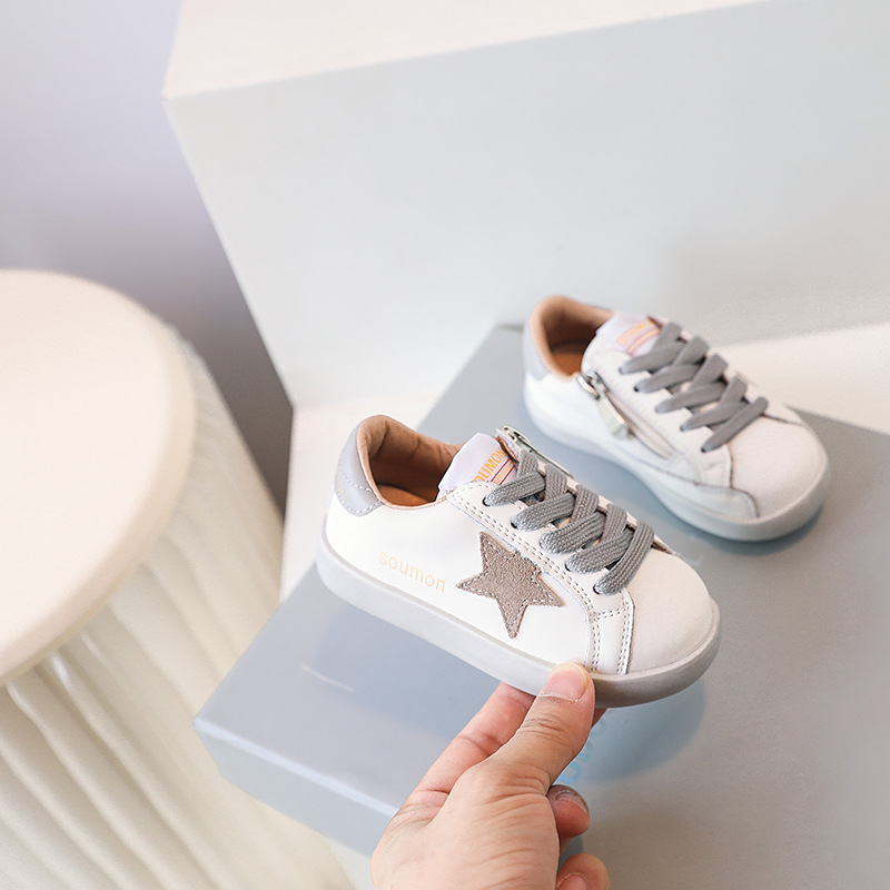 Picture of Children's sneaker 2025 Spring and Autumn Girls' White Shoes Men's Infant Dirty Shoes Baby Toddler Shoes Children's Board Shoes