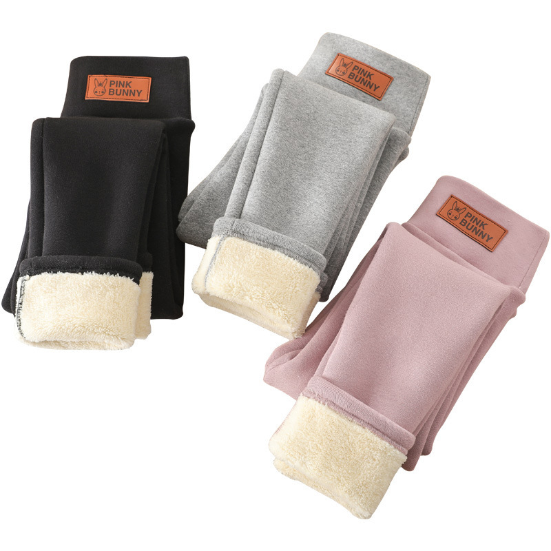 Picture of Girls' Pants Winter Lamb Velvet Baby Girls' Lined Thickened Children's Leggings One-piece Velvet Warm Cotton Pants for Outer Wear