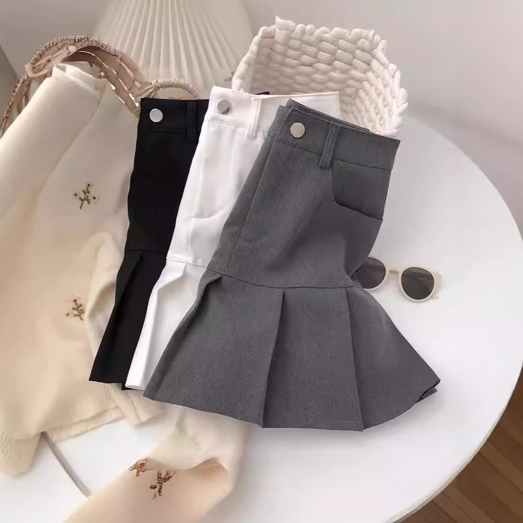 Pleated Skirt Women 2024 Short Skirt Autumn Autumn Clothing Spring and Autumn Petite Jka Letter Skirt Spring and Autumn New Design