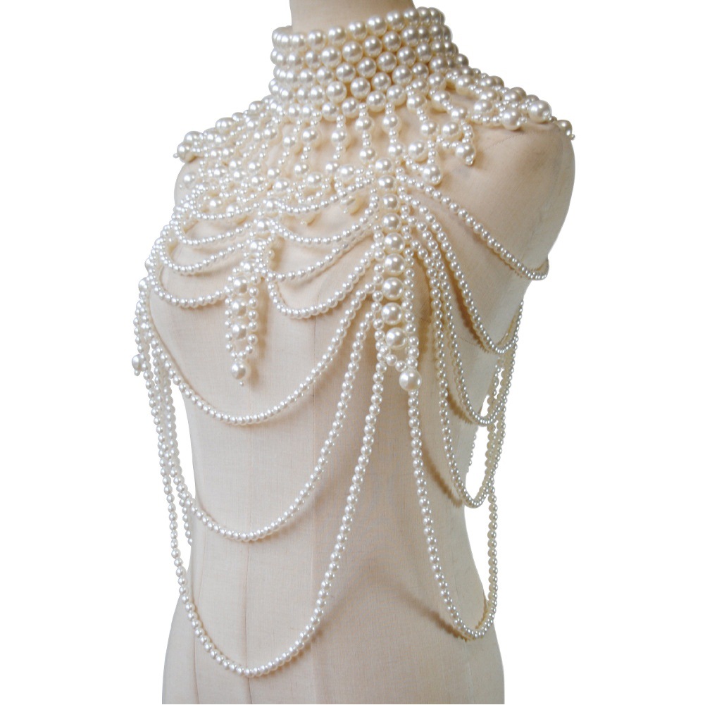 European and American AliExpress foreign trade personalized pearl beaded dress chain body chain