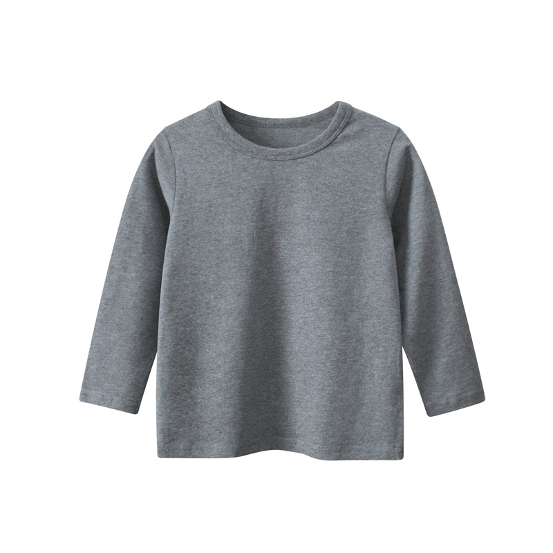Picture of 27Kids Brand Kidsren's Clothing Autum 2024 Boys' Long-Sleeved T-Shirts Pure Color Advertising Shirts Kidsren's Clothes One Piece Delivery