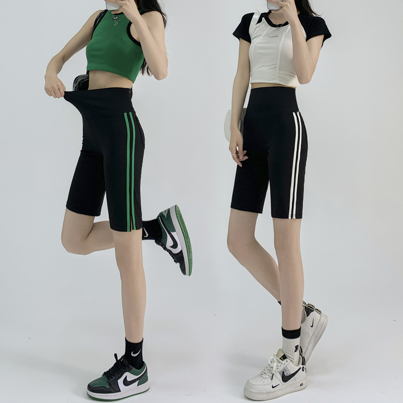 Five-point Shark Pants Women's Outer Wear Summer Thin High Waist Belly Tinting Hip Yoga Short-sleeved Bottoming Shorts Fashionable All-match