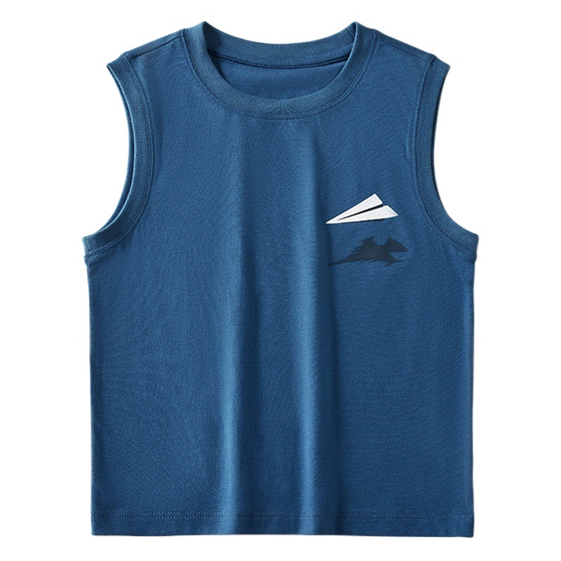 Children's summer thin cotton vest bottoming shirt T-shirt boys baby cartoon cotton sleeveless a generation of hair