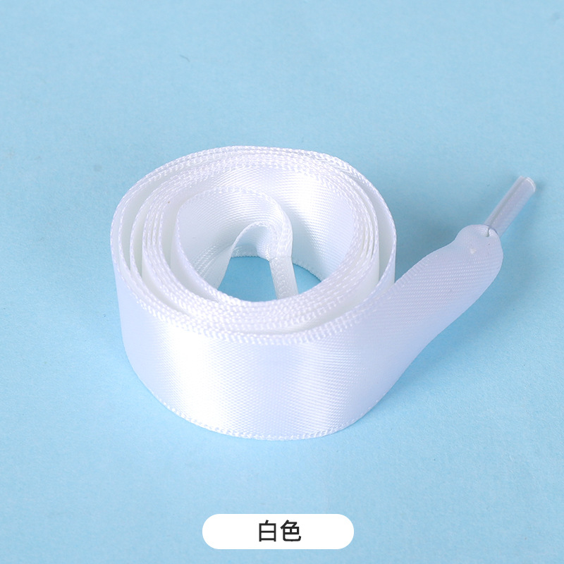 Picture of Silk shoelaces flat lace satin webbing sports small white shoes shoelaces color silk shoelaces 2cm wholesale