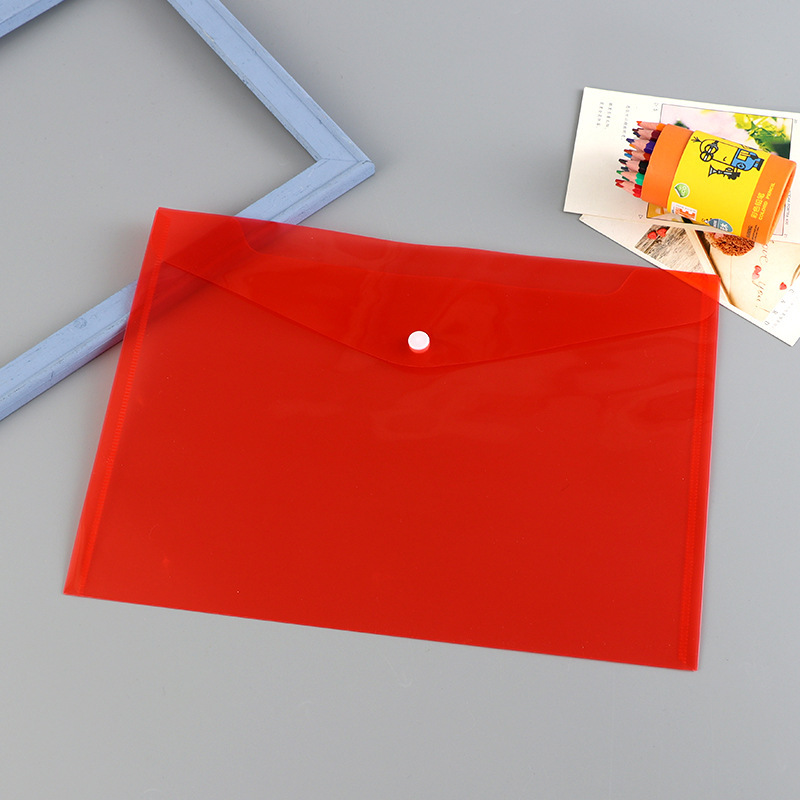 Picture of Transparent snap file bag a4 a5 pp plastic student file storage bag color folder wholesale can be set