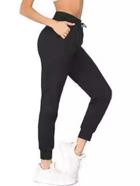 Cross-border Europe and the United States wish Amazon foreign trade women's clothing 2024 autumn and winter new solid color casual high waist fleece-lined pants