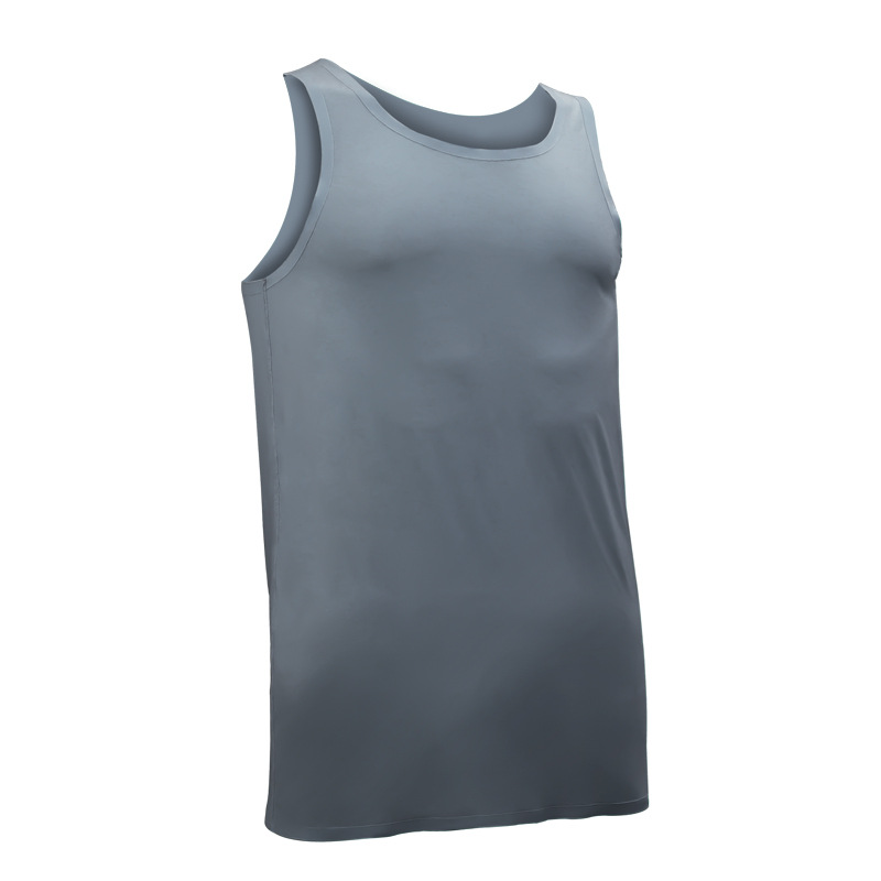 Picture of Vest Men's Ice Silk Seamless Inner Sweat Men's Sleeveless Underwear Pure White Sports Hurdle Summer Thin Base Shirt