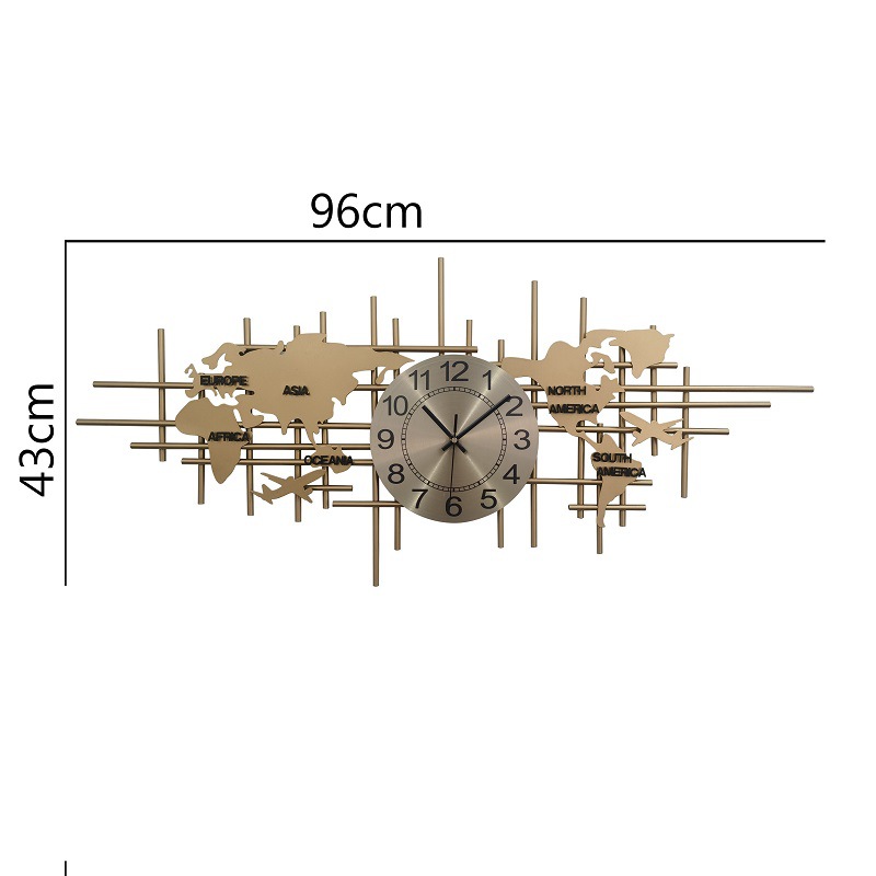 Picture of Wrought Iron Hour Hand Stereo Nordic Home Living Room Art Wall Clock Modern Simple Personality Wall Clock Hanging Watch Mute