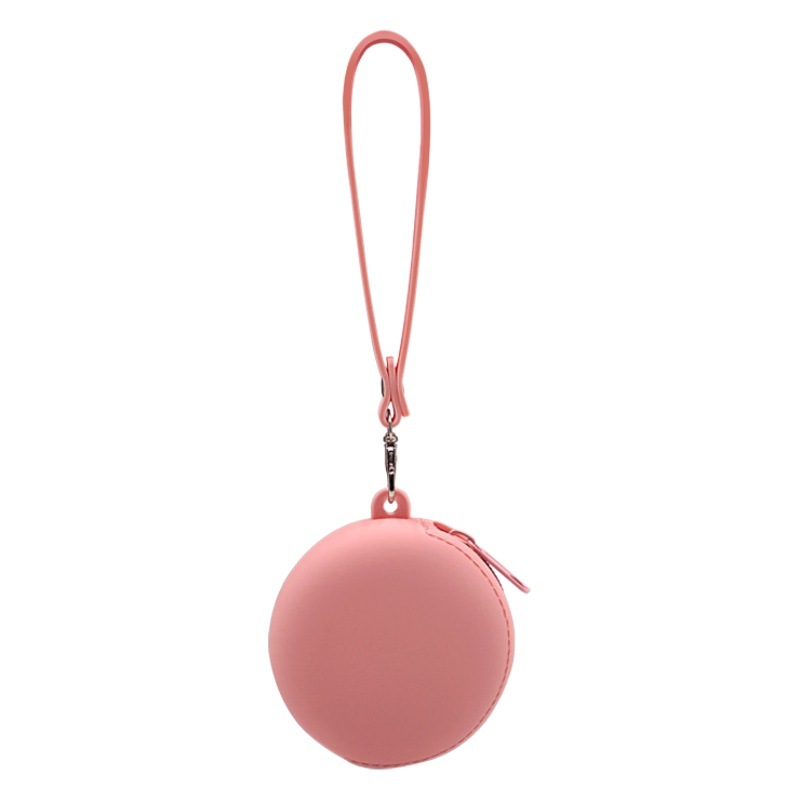 Round soft silicone headset bag mini digital storage box keychain bag jewelry data line silicone storage bag