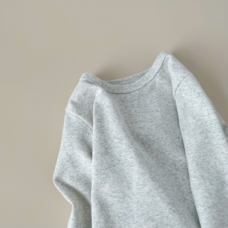 Picture of Children's Pure Cotton Thermal Underwear Boys' Bottoming Shirt Autumn and Winter Girls' Autumn Clothes Single-Piece Top Mid-Children's Half-High Collar Baby